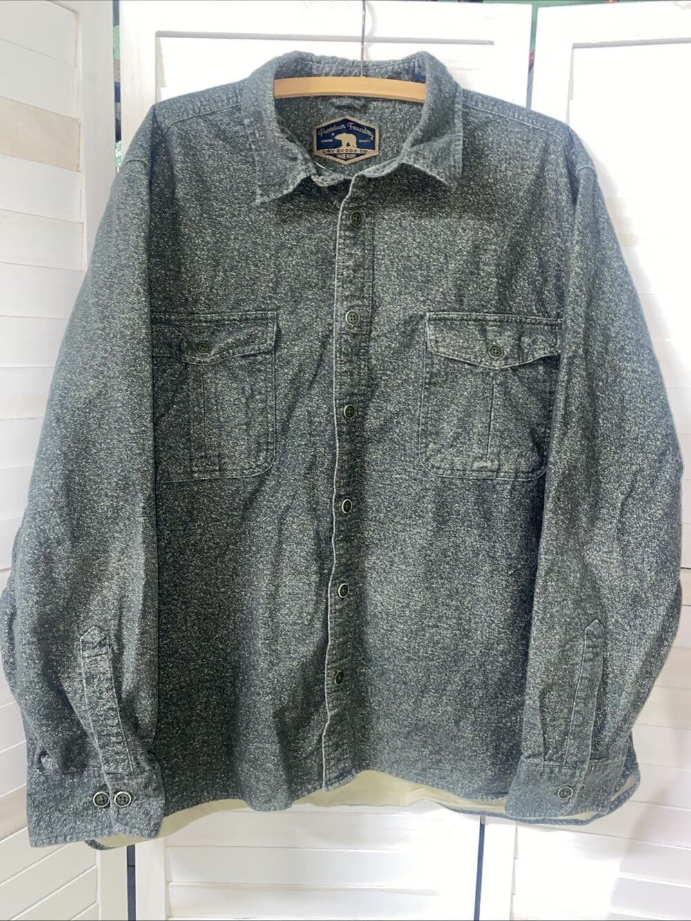 Freedom Foundry Flannel Shirt Men’s Sz XXL Green Speckled Button Up Long Sleeve
